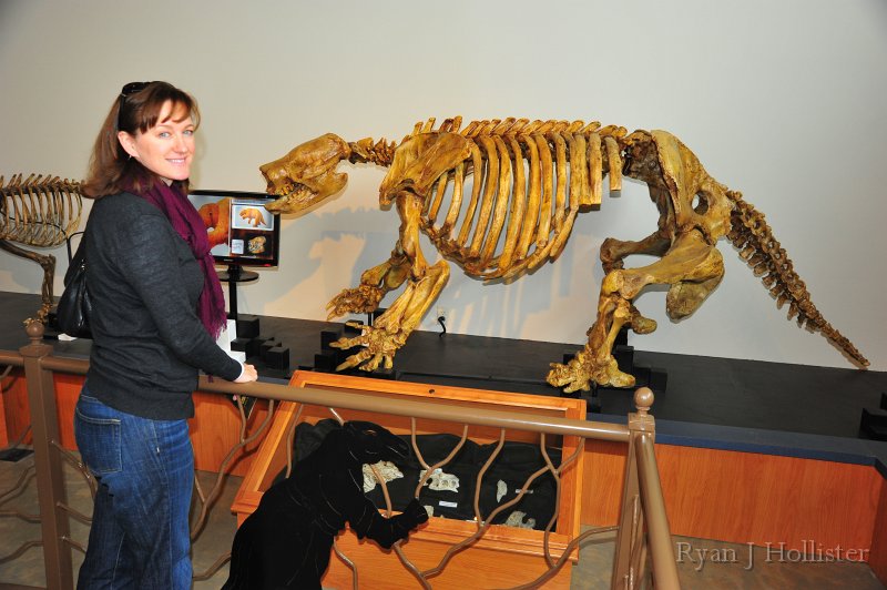 RJH_7417.JPG - Mrs. H in front of the Harlan's Ground Sloth.   Look at its pelvis!