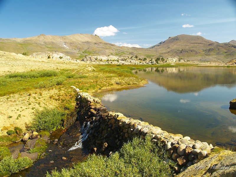 20090811_high_emigrant_lake_0062.JPG - A view of the check dam at the outlet of High Emigrant Lake.  The dam was built in the late 20's or early 30's to give the North Fork Cherry creek a year-round flow, making grazing & fishing more relieable.