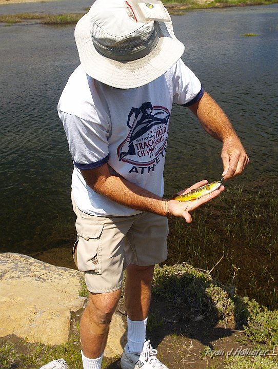 _7010076.JPG - My dad shows off his first of several brown trout from the day.