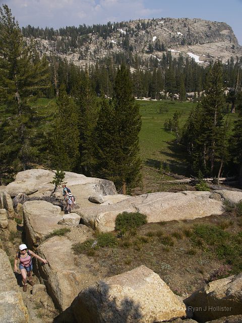 _7074089.JPG - Not one for taking the long way, we blazed a cross-country route over granite to cut about a mile and 45 minutes from our trek.