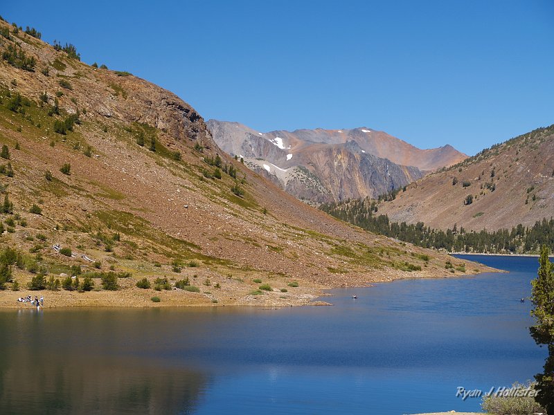 20090816_20_Lakes_Basin_0282.JPG - Welcome to Saddlebag Lake, the highest drive-to reservoir in California.  20 Lakes basin is just around the corner and to the left.