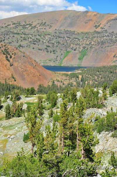 RJH_4998.JPG - From the saddle we could spy Saddlebag Lake and its dam.