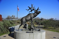 A fitting statue at the entrance. : san luis national wildlife refuge