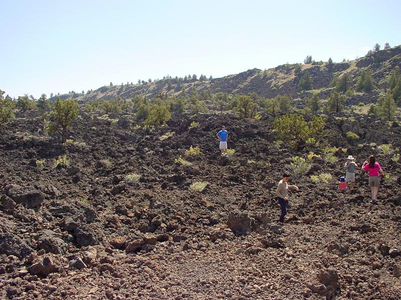 DSC00106.JPG - There's me on some Aa.  It's a basalt lava flow that gets really prickly and sharp due to the way it cools.  Don't trip or you'll need stitches for sure!