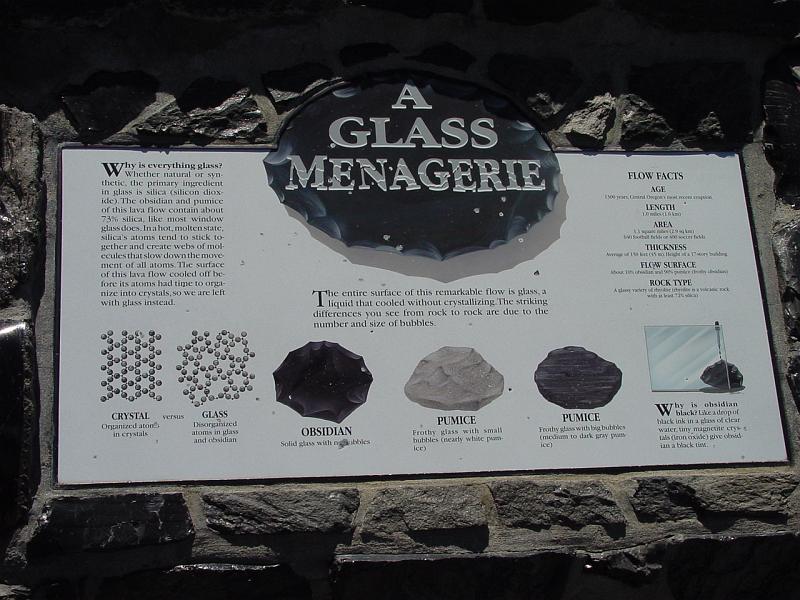 DSC00119.JPG - Sign at the park that describes the differences between obsidian and pumice.
