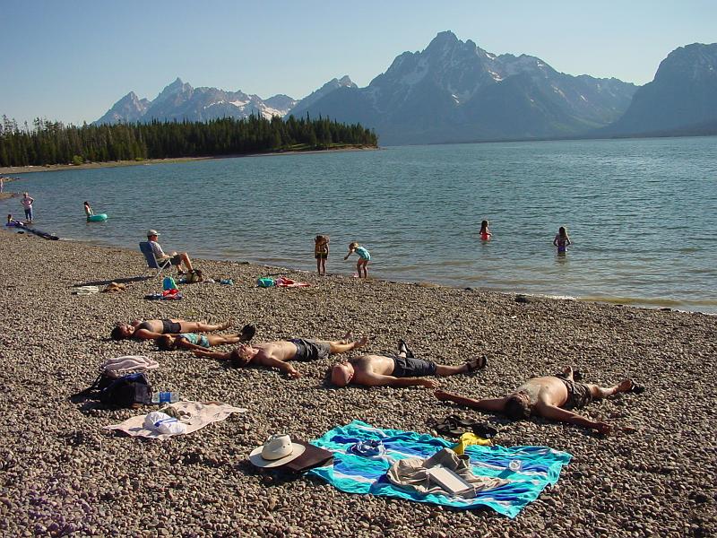 DSC00544.JPG - This was the best way to warm-up.  Lay on the hot rocks and soak-in the rays.