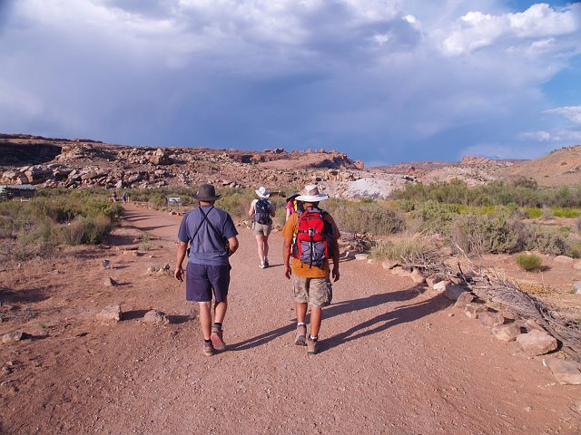 _6243531.JPG - The Delicate Ach Trail.  Everyone knows that a sunset at Delicate Arch is worth the 1.5 mile hike.