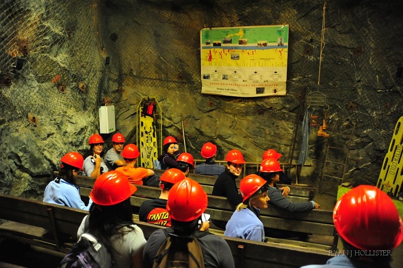 RJH_6074.JPG - After getting 400' below the surface and nearly 1/4 mile into the tunnel we were let out of our rides and got to learn a little mining history in this emergency room.  The Chilean miners were in a room about htis size the first 17 days of their ordeal.