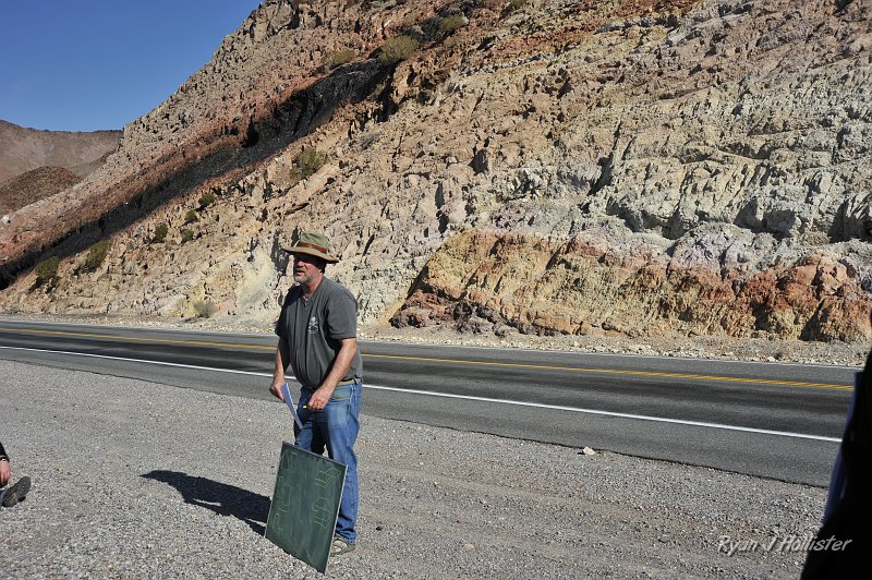 _DSC0086.JPG - Basically there are several normal faults here accompanied by a hill-side deposit of welded tuff that became cooked obsidian (the black stuff on the left).