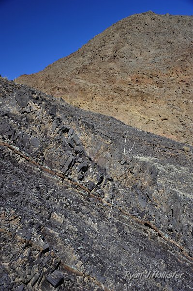 _DSC0114.JPG - Beck Springs limestone in the foreground, Kingston Peak mudstones in the backgorund.