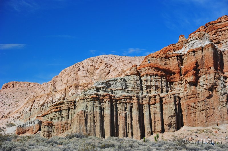 RJH_7808.JPG - Jordan found a way to kill time by seeing how high he could climb on the Ricardo formation.