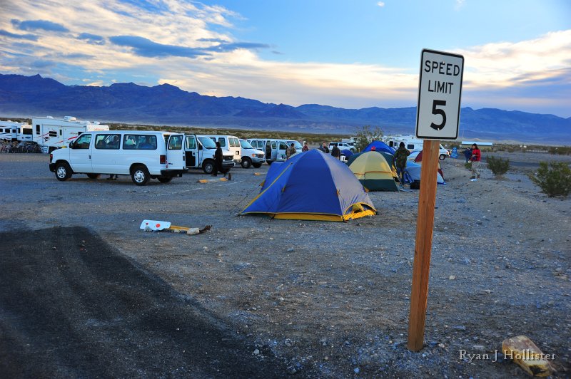 RJH_7880.JPG - Camp.  Four tents were destroyed by the winds our first night, so everyone was happy to be up and about.  The wind did not obey the posted speed limits.