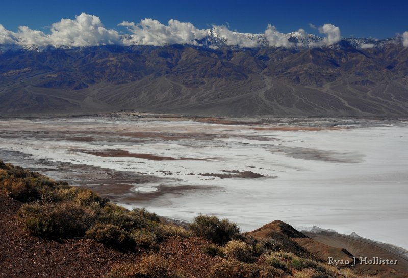 RJH_8041.JPG - Telescope Peak just behind the clouds reaches to an amazing 11,049' above sea level.  TWO MILES above the floor of Death Valley.