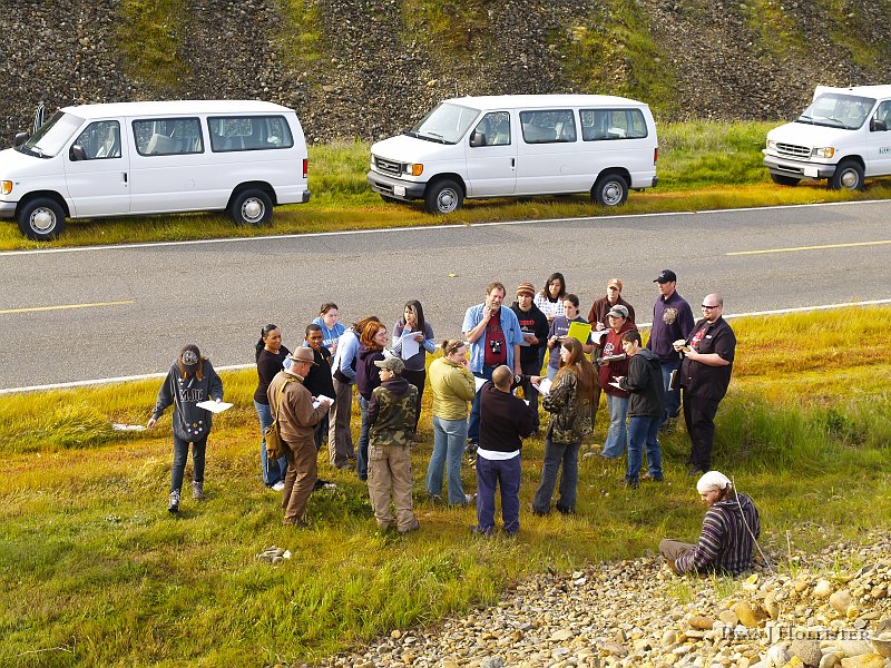 _3147064.JPG - These gravels produced about 500,000 oz of gold dust along a 9 mile stretch of the Merced River.  Was the environmental cost worth it?  Probably not, but the gravels do start to tell a story of a convergent oceanic-continental boundary.   We would piece the rest of the story together throughout the afternoon.