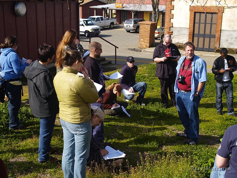 _3147074.JPG - Garry (Prof. Hayes) is a great story teller.  Here he lets his students know the entire story of Hornitos' gold production days.