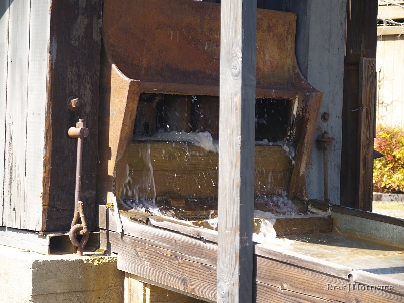 _3147119.JPG - The ore would have been wased down the copper plates that had been coated with mercury.  The mercury would then absorb the gold for later processing.