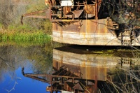 It still rests in a pond it created in 1951!