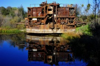 Tuolumne Dredge looking like a dreadnought.