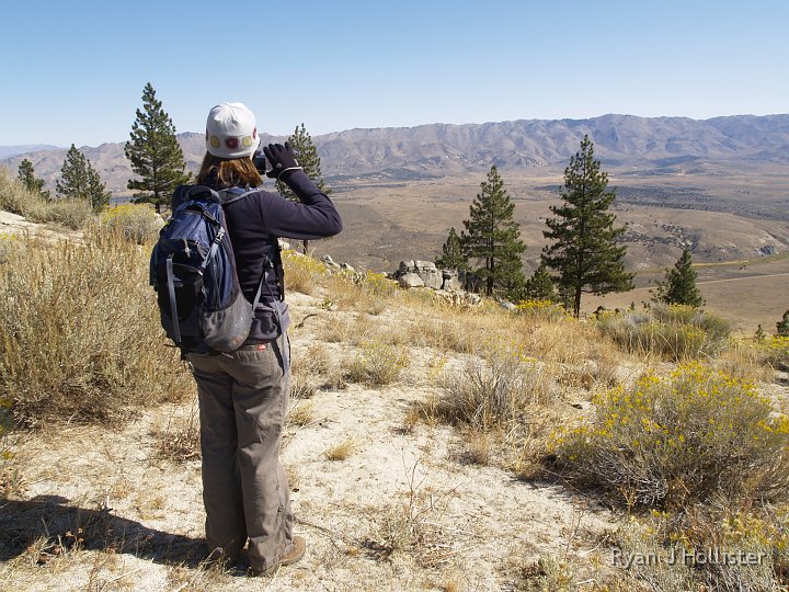 _A125259.JPG - Laura basks in her first view of the Long Valley grabben along HWY 395.