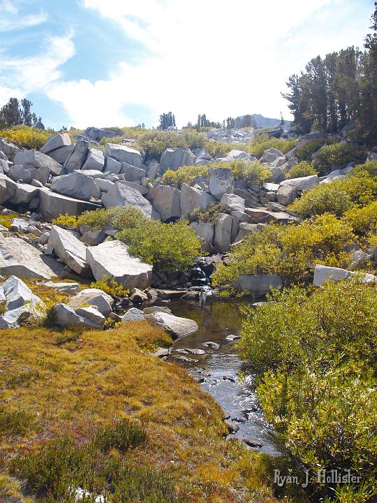 20090919_kuna_lake_0423.JPG - At this point in the trail every 150 yards brought us to a new mini-cascade and pond-filled meadow filled with small brook trout.