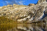Lower Young Lake looking to the south. Due to time constraints, this is the only lake I was able to make it to.  The peaks are all comprised of Cathedral Peak Granodiorite.