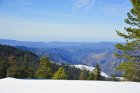The same view, but zoomed &#38; cropped in order to show the distincy v-shaped erosional patterns of the Merced River Canyon.