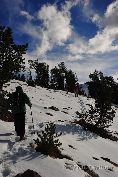 RJH_6417.JPG - Parts of the trail back up to the Saddle were snowier than others.
