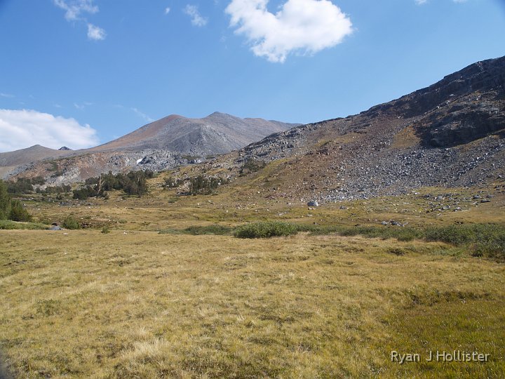 _9064857.JPG - This is the back of Spillway Lake.  Our next destination was Helen Lake just over the ridge in the center of our screen.    IT was another 500' elevation gain over very rocky terrain.