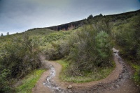 A nice view of the Table Mountain.  We saw three people climbing the rock face in the middle of the photo. : Geology Trip, Jamestown, MJC Geology, latite, southern motherlode, table mountain, vernal pool
