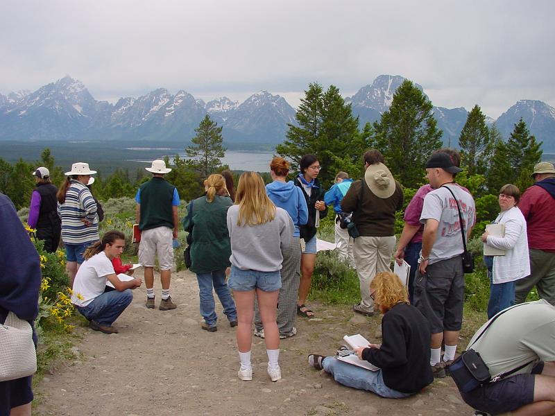 DSC00561.JPG - I had to teach the rest of the folks about the formation and preservation of the Tetons.  It was my first real teaching attempt in front of peers.