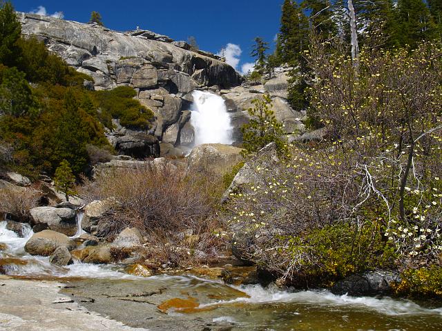 _6012405.JPG - Luckily, the cascades of the creek go on for what seems like an eternity making for invigorating viewing.  If you look closely at the top-left of the falls you can see my dad waving at us.